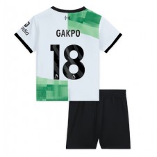 Liverpool Cody Gakpo #18 Bortedraktsett Barn 2023-24 Kortermet (+ korte bukser)